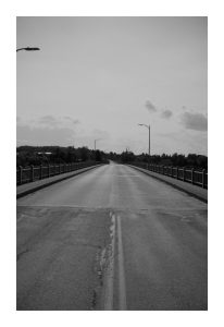 Looking west down the Fort Street bridge in Caribou, Maine.