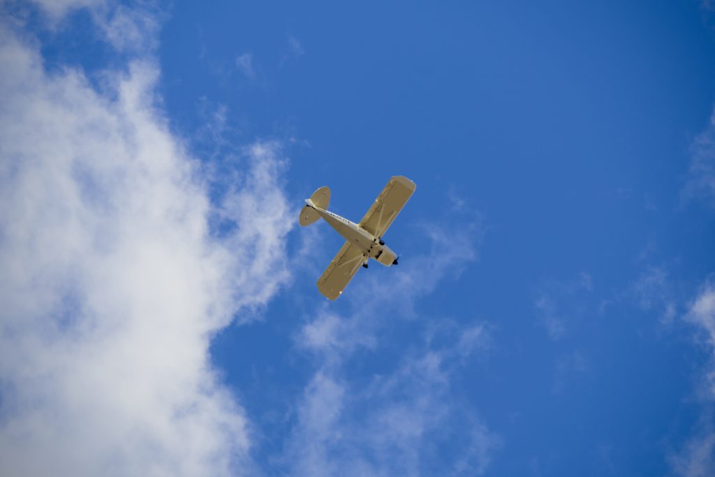 A small plane happened to fly low directly overhead as I was photographing in the park by Caribou Stream.